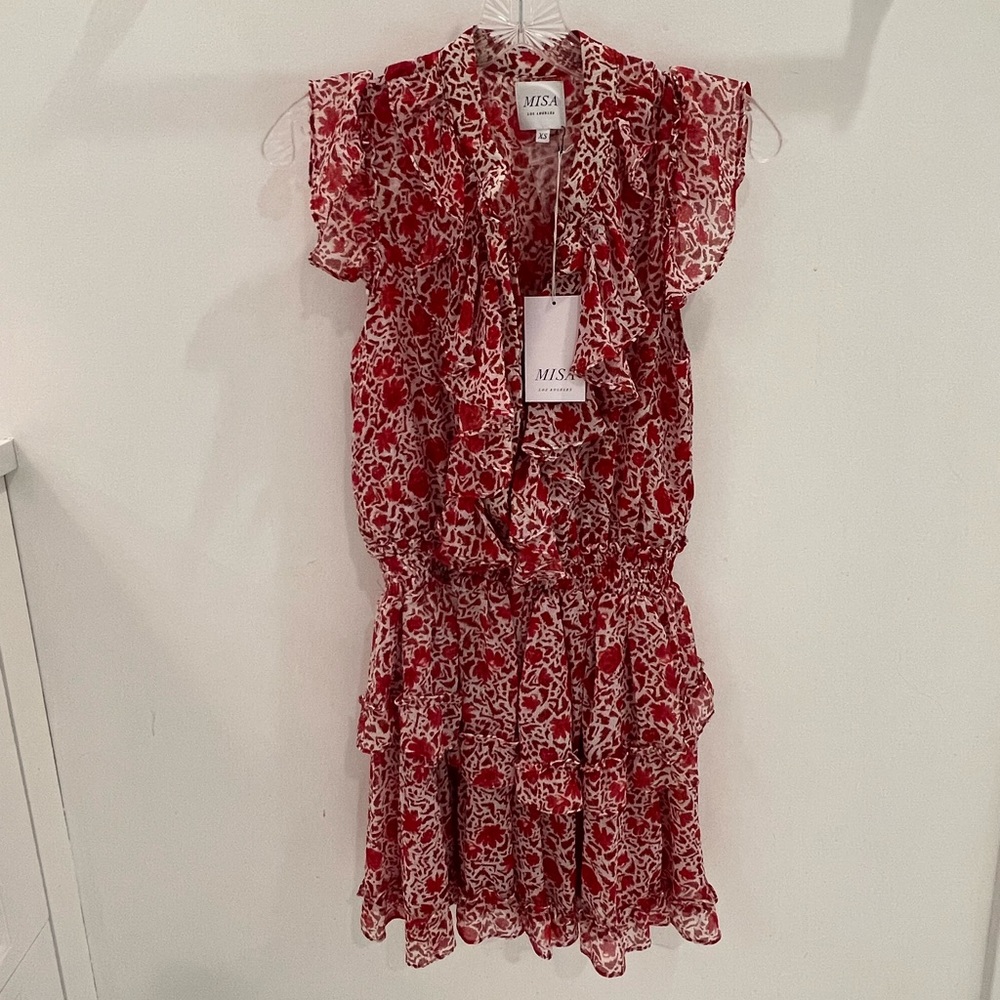 MISA Los Angeles X REVOLVE Marnie Dress in Rust Animal Floral
(RETAIL $299)